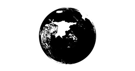 Black polluted Planet Earth 3D is spinning.の写真素材