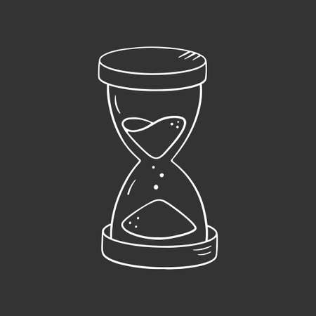 Hourglass in doodle style, vector illustration. Sketch sand clock for print and design. Isolated...