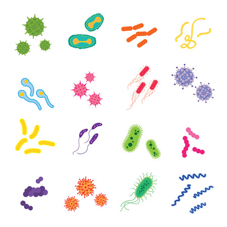 variety of virus and bacteriaのイラスト素材