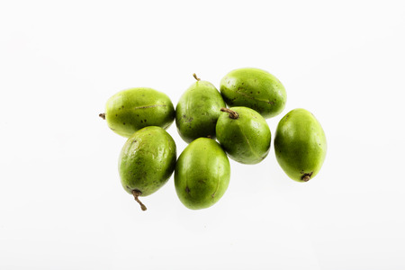 Chinese olives isolated on white backgroundの写真素材