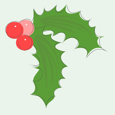 Sketch drawing Christmas leaves Vector illustration.のイラスト素材