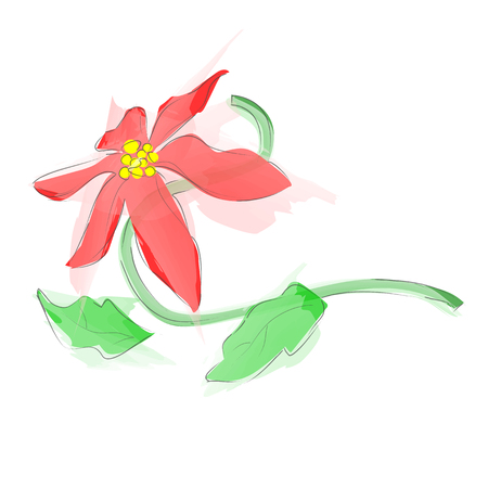 Watercolor Christmas tree branches. Vector illustration.のイラスト素材