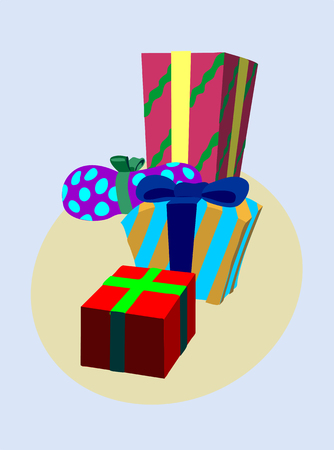 Gift packing boxesのイラスト素材