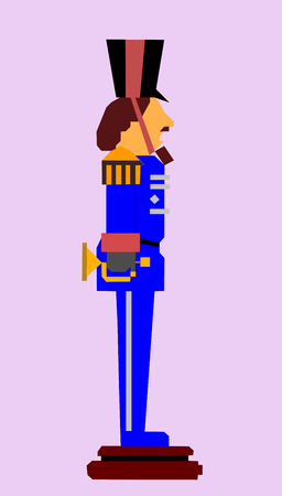 Traditional toy Trumpeter soldier ,vector