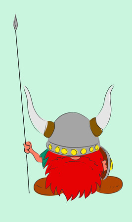 The Dwarf warrior cartoon Vikings character のイラスト素材