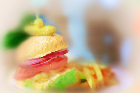 Hamburger paintingの写真素材