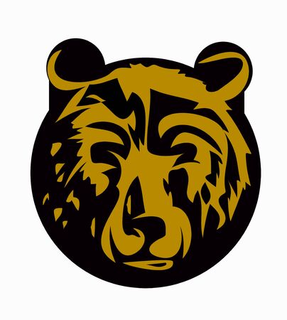 Vector - Smple  Illustration of bear head, vector cartoon image.のイラスト素材