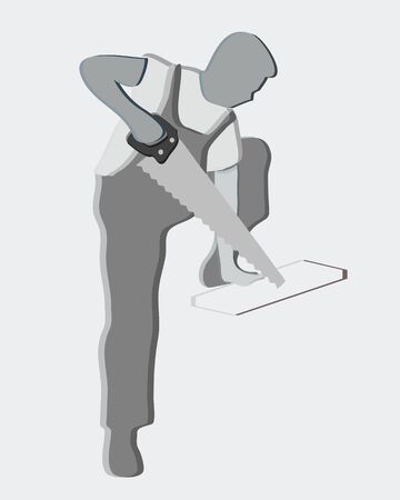 Vector - Illustration of Carpenter Saw Wood Construction symbolのイラスト素材