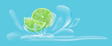 Vector - Illustration of Lime with water to spread.のイラスト素材