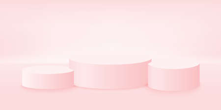 Vector illustrations Round podium or pedestal on minimal scene platformのイラスト素材