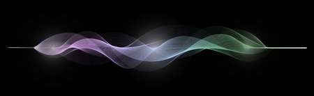 Vector abstract wave lines flowing dynamic colorful
