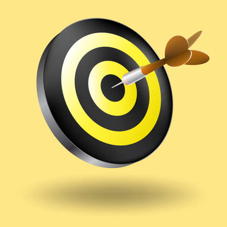 Target with arrow on yellow backgroundのイラスト素材