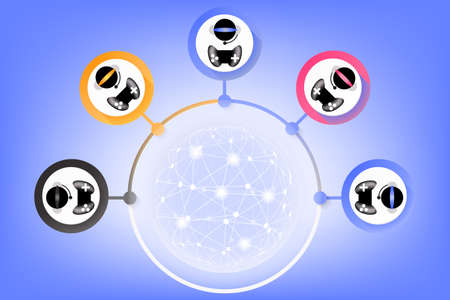 Playing online game vector sign symbolのイラスト素材