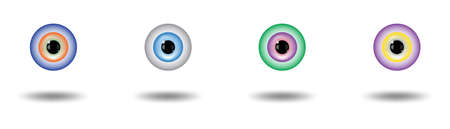 Set of Eyeball iris pupil with shadow isolate on white backgroundのイラスト素材