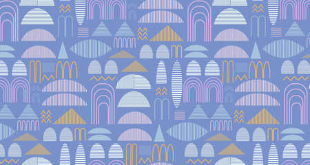 Line graphic seamless pattern vector abstract pastel banner backgroundのイラスト素材