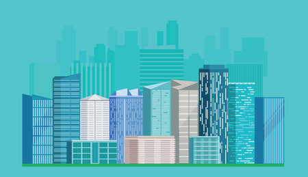 Modern cityscape skyline landscape ,vector imageのイラスト素材