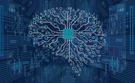 Artificial intelligence AI. Technology for working with an intelligent brain