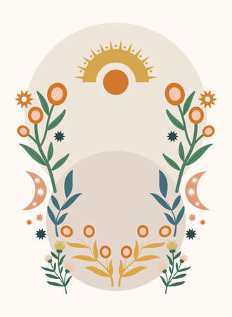 Vintage Flower Border template background,vector design imageのイラスト素材