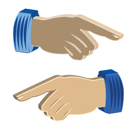 Isometric hand symbol pointing fingersのイラスト素材
