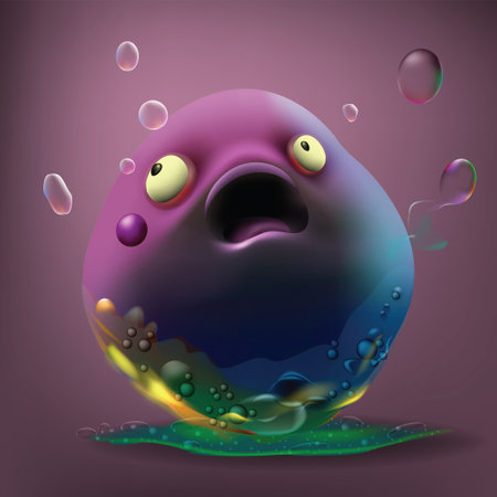Scared germs cartoon,vector imageのイラスト素材