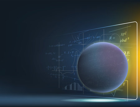 Science equation cutting-edge elements, advanced technology template background,vector imageのイラスト素材