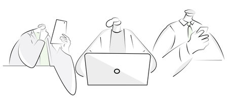 The Social media network. Social contacts of people , Connected symbols for digital, interactive, communicative concepts. Vector illustrationのイラスト素材