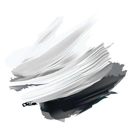 White Black brush strokes element vector isolate backgroundのイラスト素材