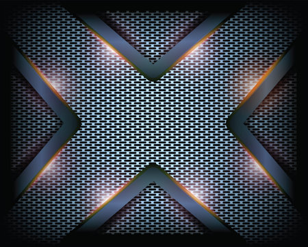 Abstract metallic frame layout modern technology design template effect with light decorationのイラスト素材