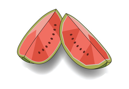 Geometric Flat Design ,Watermelon slice,Vector Imagesのイラスト素材