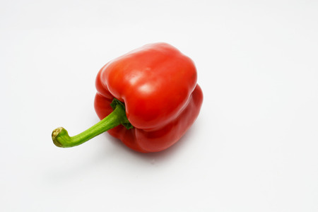 red bell pepper on white groundの写真素材