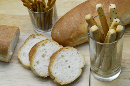 bread stick on wood table