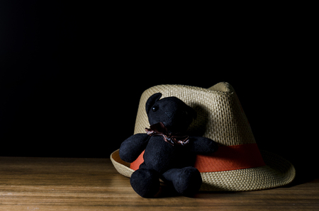 men hat in black and bearの写真素材