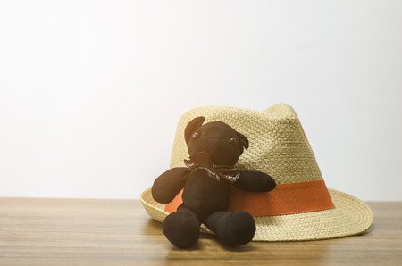 men hat in black and bearの写真素材