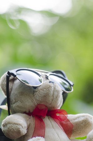 sunglasses and background Bokehの写真素材