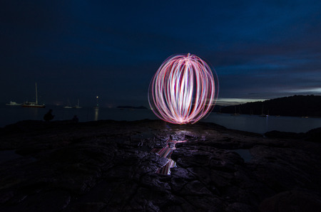 light ball on beach , partyの写真素材