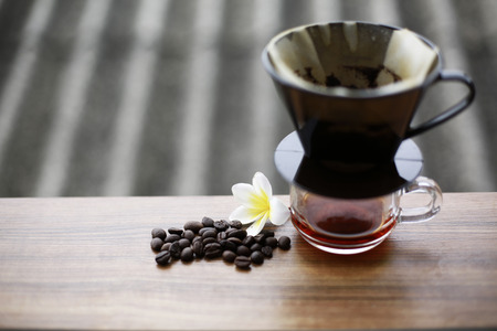 coffee dripper and aroma flowerの写真素材