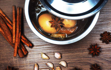 stewed and recipe for stewed herbの写真素材