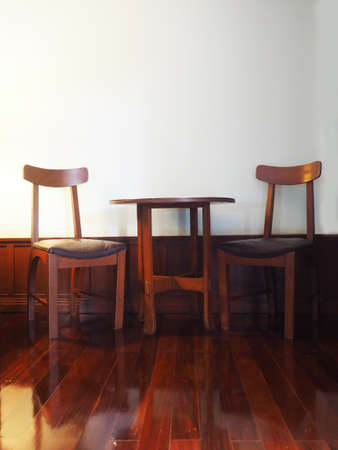 desk and chairs indoor cafe styleの写真素材