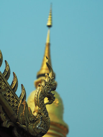Detail of the roof of a Buddhist temple in Thailand, South East Asia