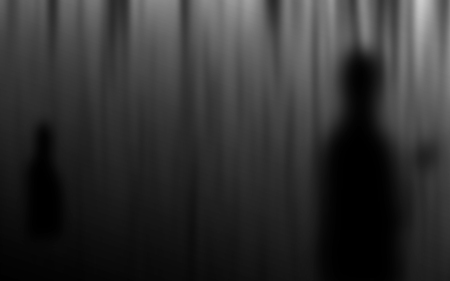 happy Halloween grim reaper dark silhouettes abstract background and use Gaussian blurred effect and...