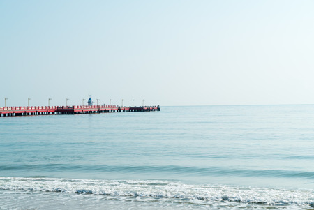 Pier on the sea in Prachuap Khiri Khan province, Thailandの写真素材