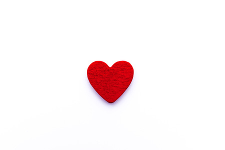 Red heart isolated on white background