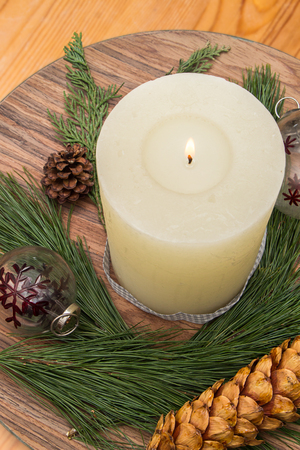 chrismas decoration candleの写真素材