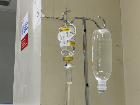 IV bottles for patient treatment in hospital, Nha Trang, October 18, 2025, Vietnamのeditorial素材