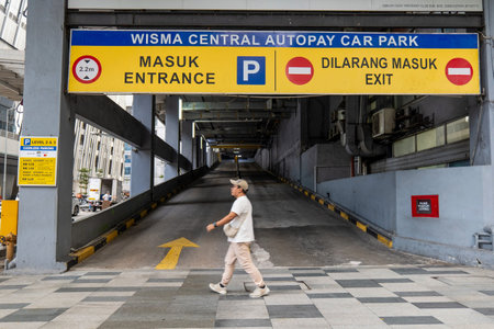 Entrance to Wisma Central Autopay Car Park in Kuala Lumpur 29.01.2026 Malaysia