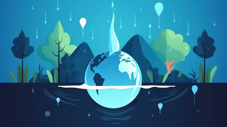 Save the Earth concept. Flat illustration of save the Earth concept background for web designの素材