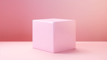 3d rendering of minimal geometric shapes, pastel colors, podium for product displayの素材