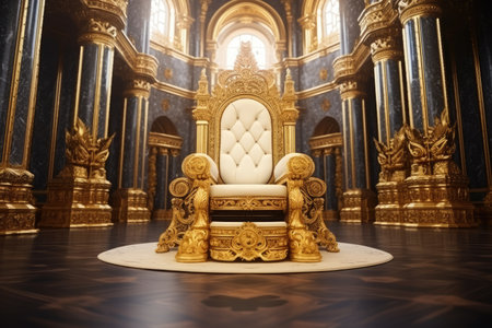 Royal throne in the royal palace,Thailand.3d renderingの素材