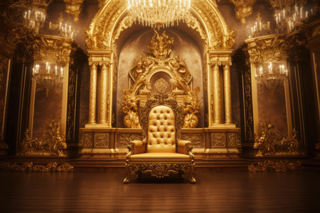 Luxurious royal armchair in the interior of the royal palaceの素材