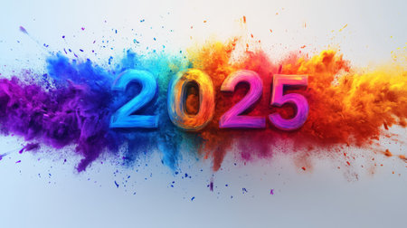 Young woman in red dress walking in modern corridor with colorful neon lightsの素材